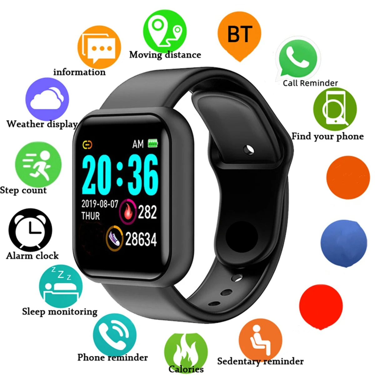 CHAONB Smartwatch Men Women Android iOS Fitness Tracker Bluetooth 4.0