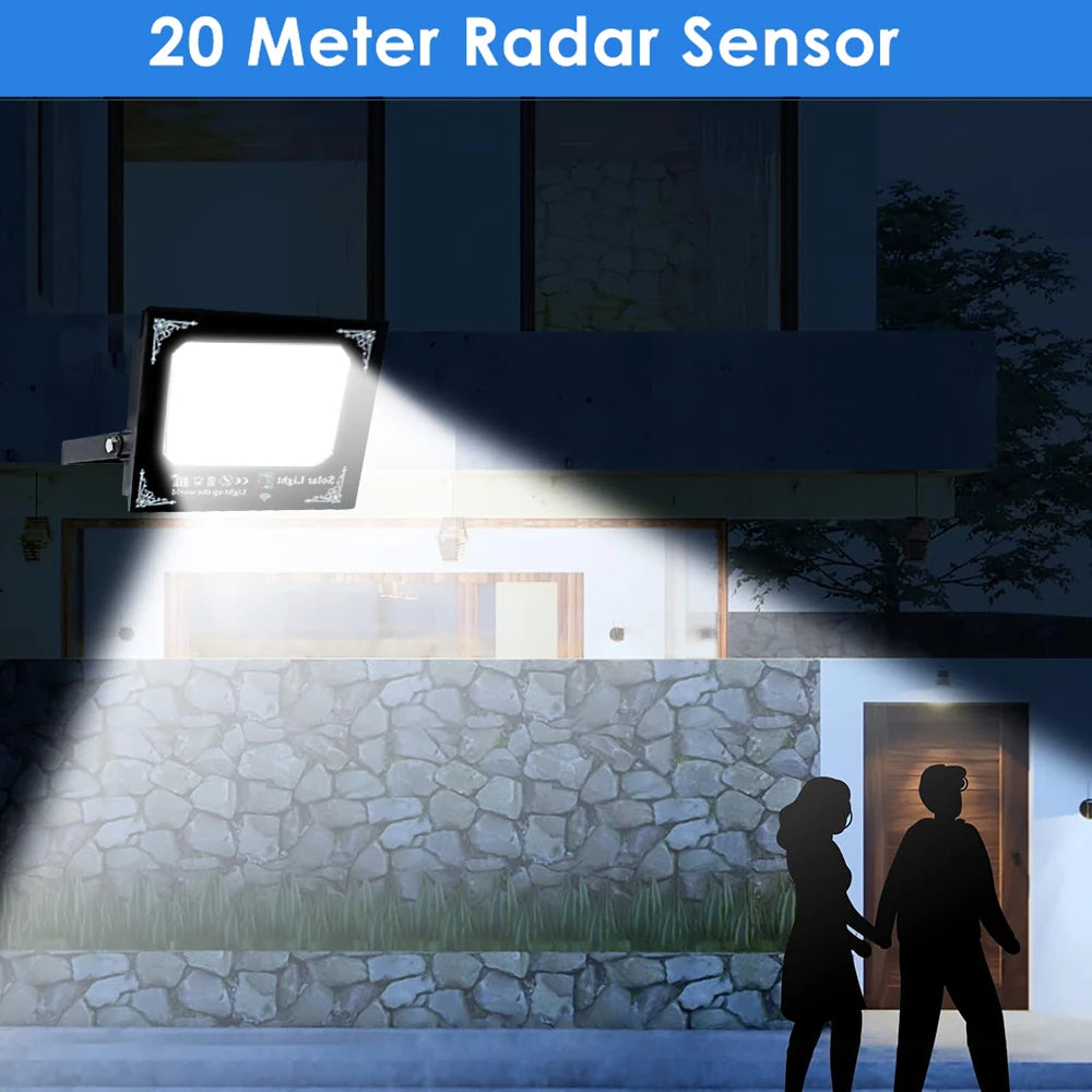 300W Outdoor Solar Flood Light Patio Light Garage Light Remote Control Indicator Light IP67 For Outdoor Patio Garden Billboards