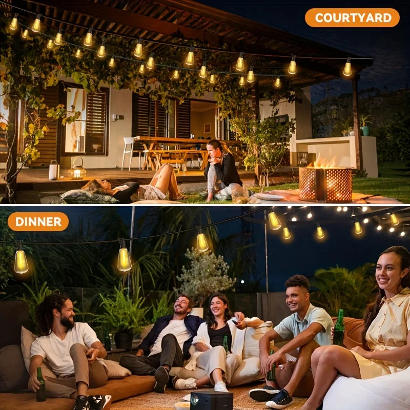 T38 Outdoor Led String Lights - Ip65 Waterproof & Shatterproof Led Patio Lights, Durable Design For Backyard, Garden, Balcony, Commercial/Residential Use, Connectable (50/100/150/200Ft Length), Outdoor Decorative Lighting, He