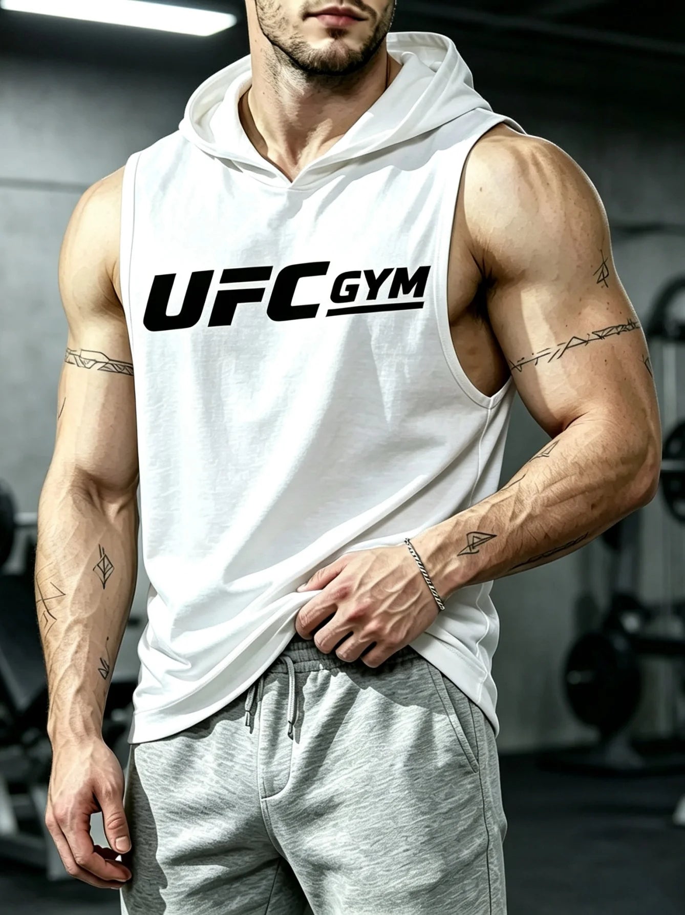 Unisex Sleeveless Hooded Gym Tank Top for Daily Workouts