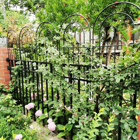 Metal Garden Trellis Fence, Anti-Rust, Climbing Plant Flower Panels Support, Screen Edge Border, 83 in Tall, 2PCs