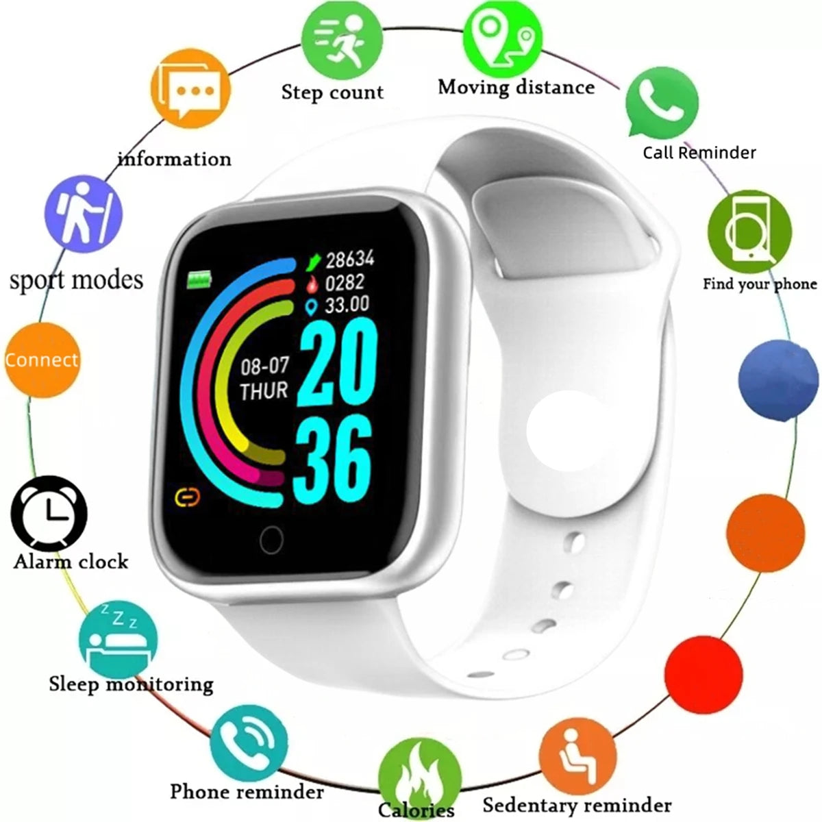 CHAONB Smartwatch Men Women Android iOS Fitness Tracker Bluetooth 4.0
