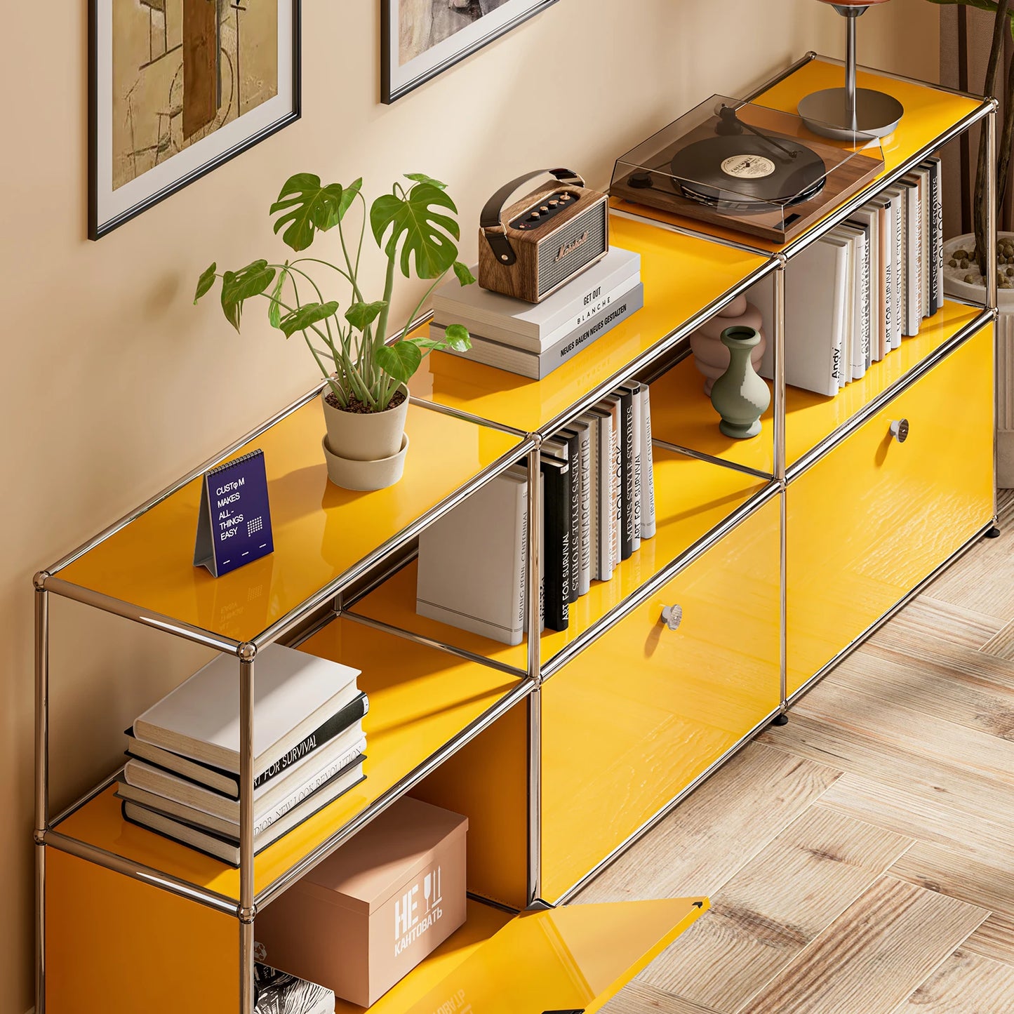 Stainless Steel Storage Cabinet and TV Stand for Living Room