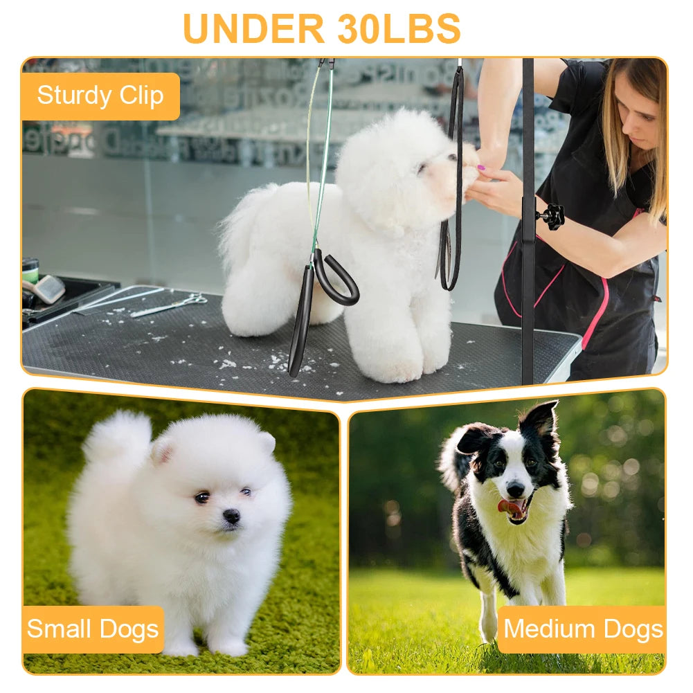 Pet Dog Grooming Table Bracket Arm with Restraint Rope Desk Dog Cat Holder Stainless Steel Telescopic Table Hanger for Bath Desk