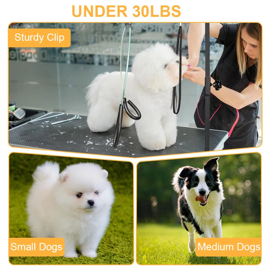 Pet Dog Grooming Table Bracket Arm with Restraint Rope Desk Dog Cat Holder Stainless Steel Telescopic Table Hanger for Bath Desk