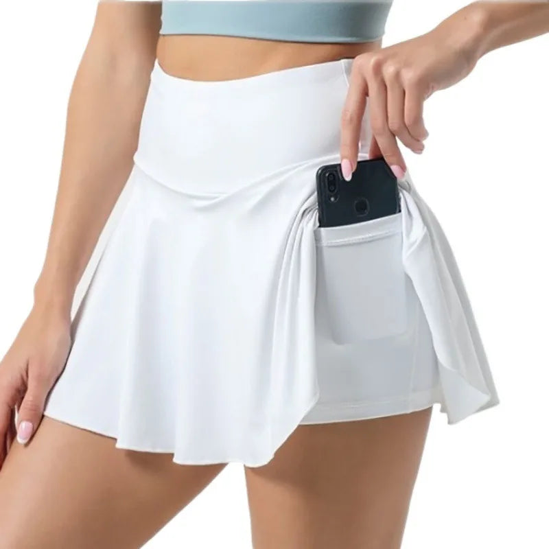 Womens Tennis Skirt With Pockets High Waist Pleated Sport Skirt