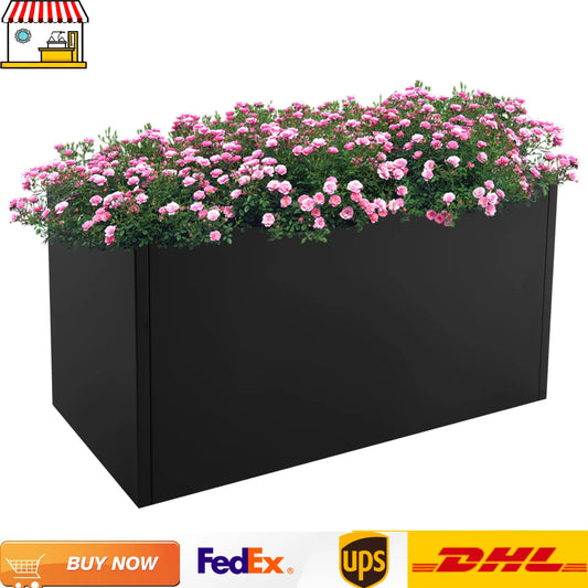 Metal Planter Box With Removable Insert Shelf| 38*16*20in Indoor and Outdoor Raised Garden Planting Box