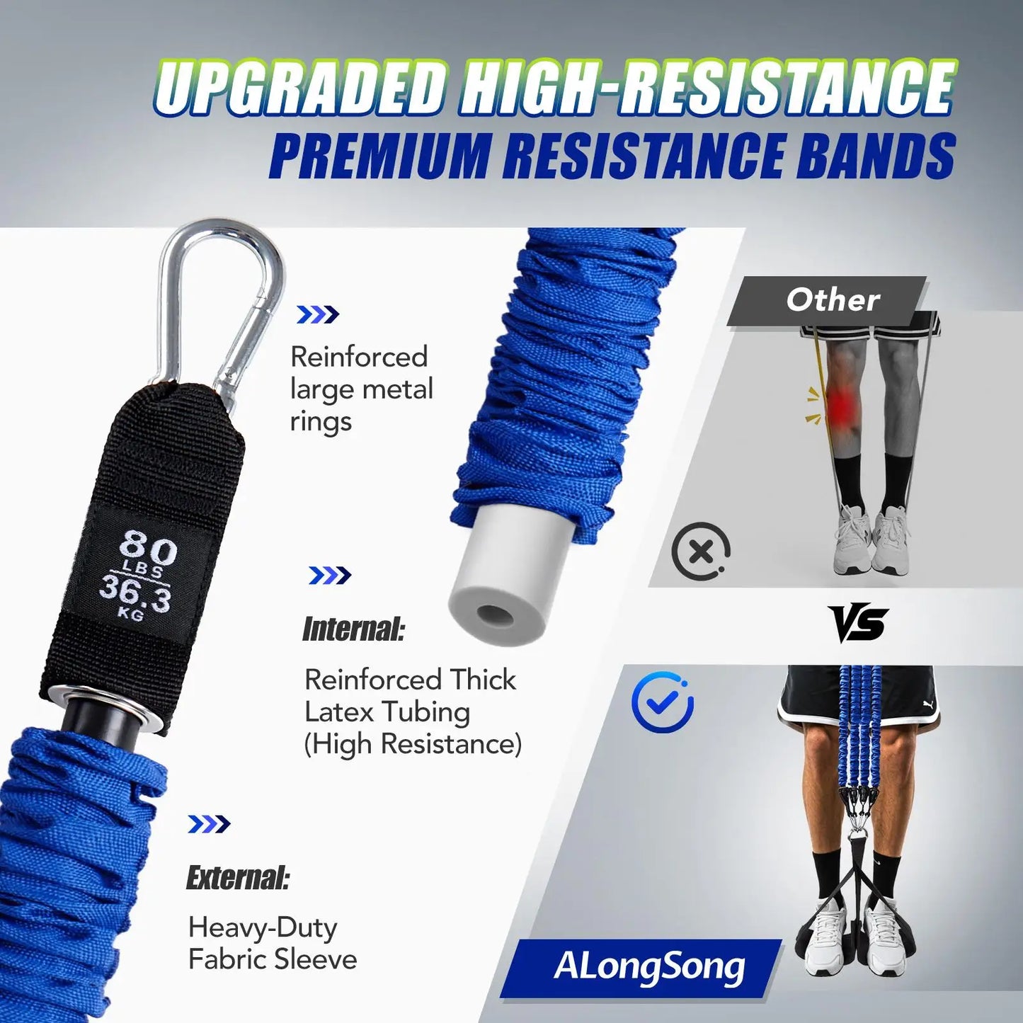 Heavy Duty Pull Up Assist Bands 4x80lbs With Wide Footplate