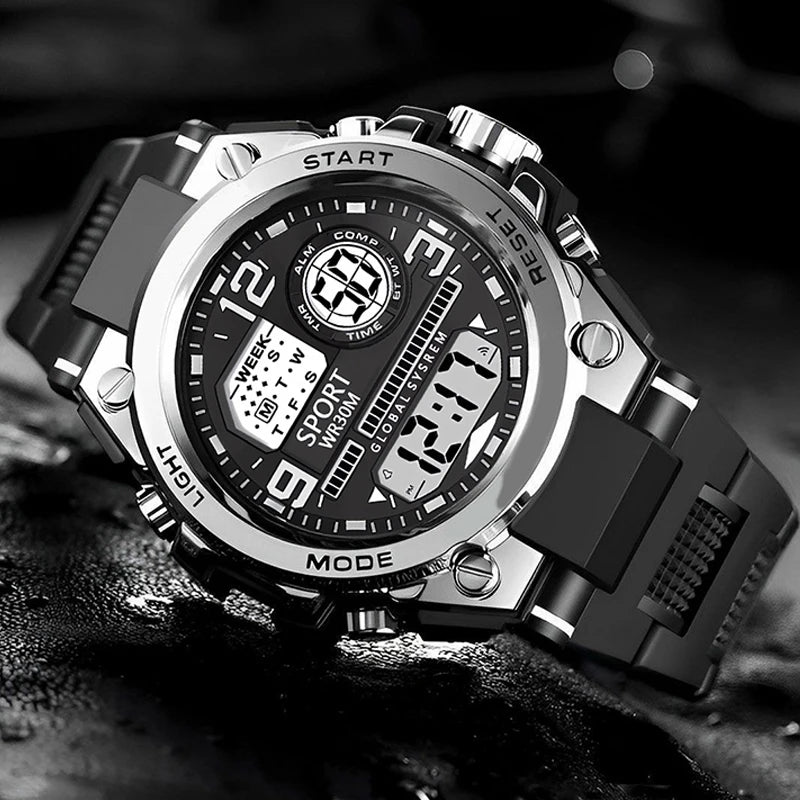Multifunction Men's Sports Watch Waterproof Luminous LED Digital