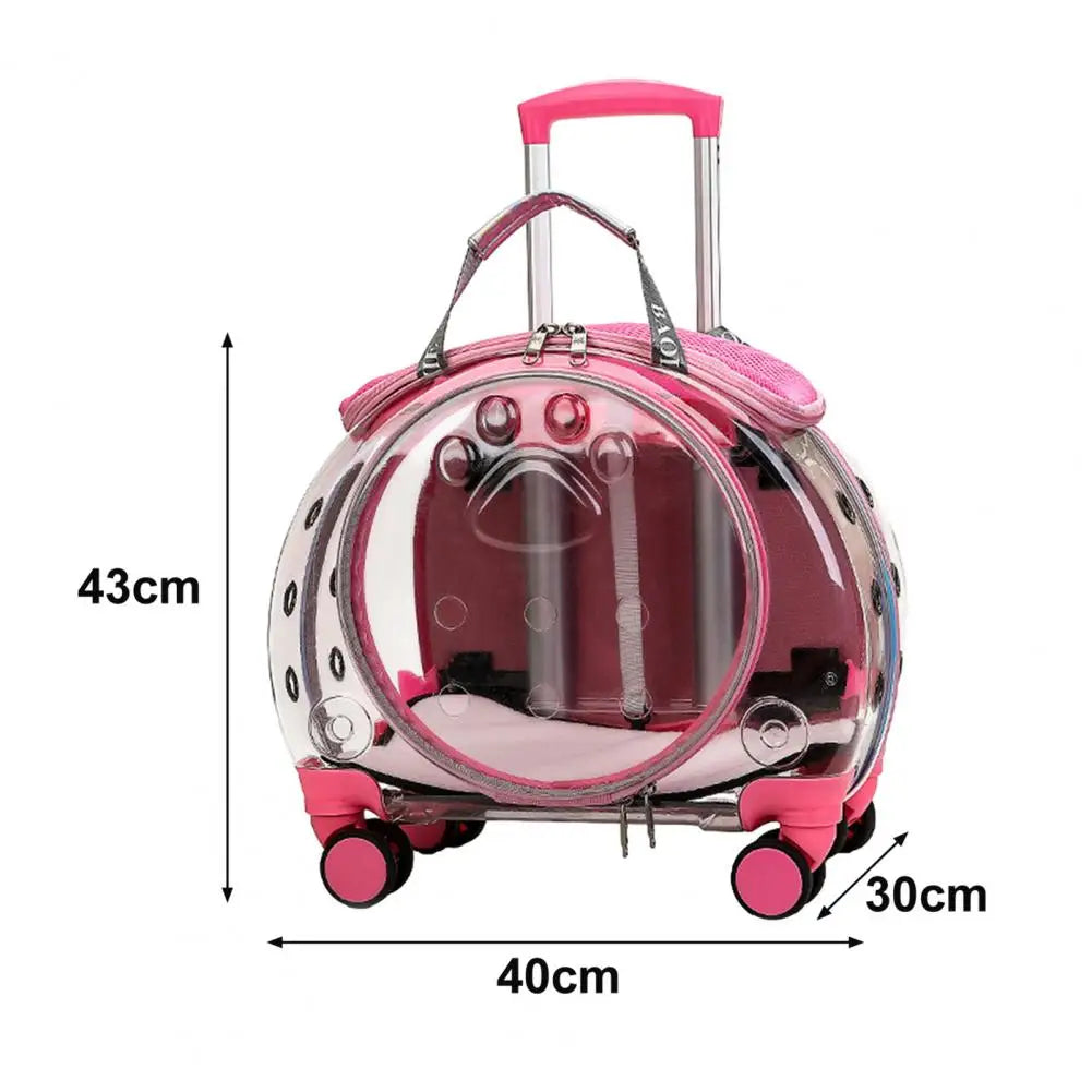 Pet Trolley Case Portable Transparent Cat Bag Multifunctional Pet Backpack