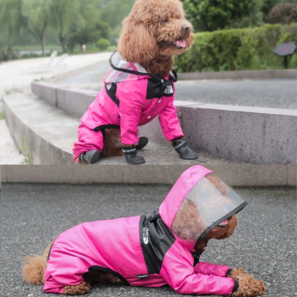 Transparent Hooded Dog And Cat Raincoat Waterproof Jacket