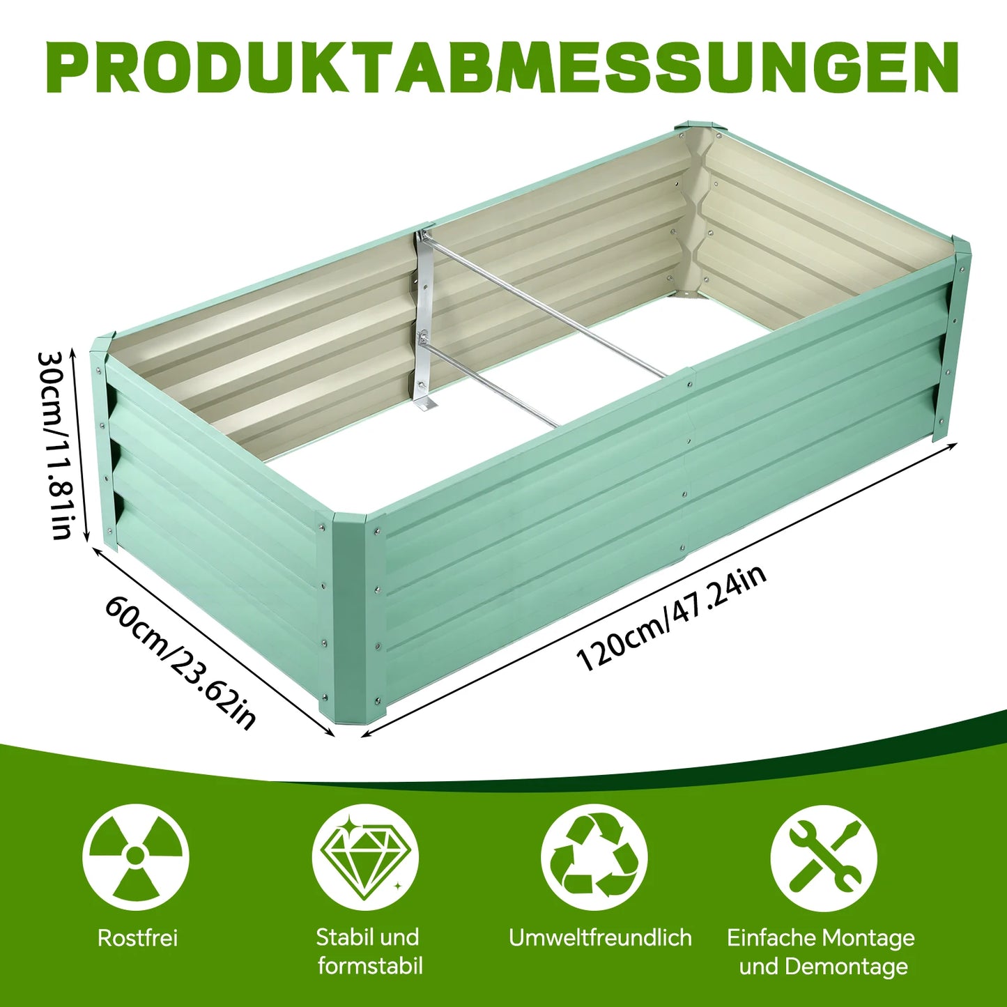 Galvanized Raised Garden Bed Metal Planter Box for Outdoor Planting of Flowers Plants Vegetables And Herbs - Rust-Proof Durable And Easy to Assemble with Detailed Instructions