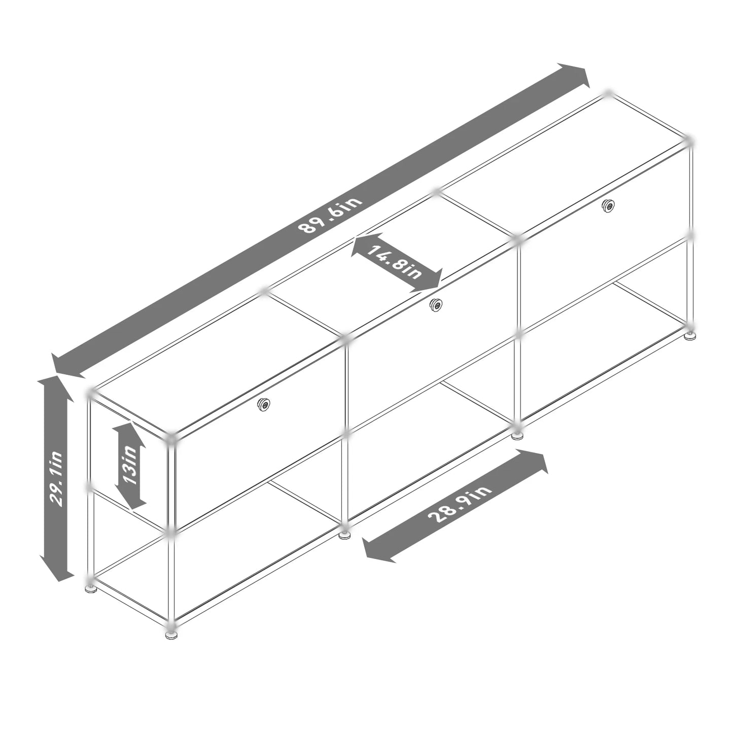 Stainless Steel Storage Cabinet and TV Stand for Living Room