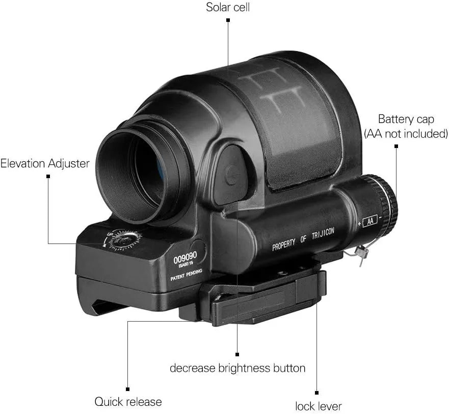 Nabila Red Dot Reflex Sight Solar Powered Rifle Scope With QD Mount