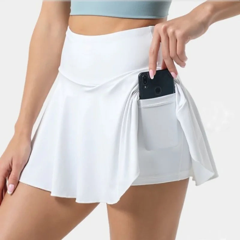 Womens Tennis Skirt With Pockets High Waist Pleated Sport Skirt