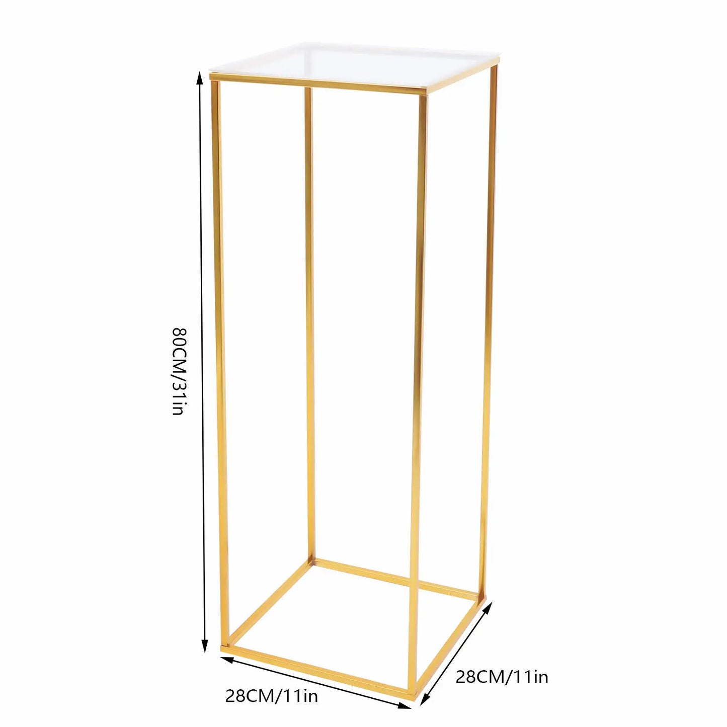 Gold Metal Flower Stand 80cm Tall Elegant Iron Column for Wedding, Party, Home, Garden Decor